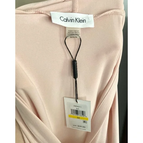 Calvin Klein Blush Pink Layering Shell/Tank Top Sleeveless Blouse Medium - Picture 5 of 11